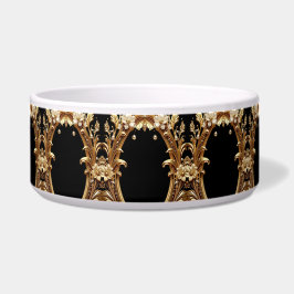 Golden Floral Ornate Pet Bowl Voerbakje