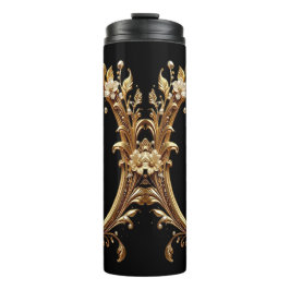 Golden Floral Ornate Thermosbeker