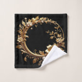 Golden Floral Ornate Towel Set Bad Handdoek (Wasdoekje)