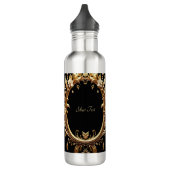 Golden Floral Ornate Water Bottle Waterfles (Links)