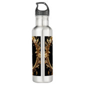 Golden Floral Ornate Water Bottle Waterfles (Achterkant)