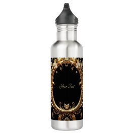 Golden Floral Ornate Water Bottle Waterfles