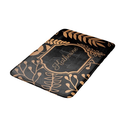 Golden Floral Pattern Badmat (Gekanteld)