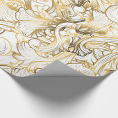 Golden Floral Pattern Cadeaupapier (Hoek)