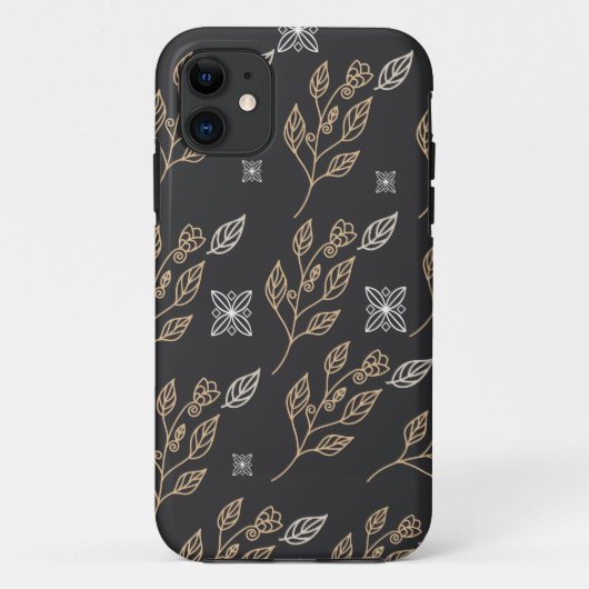 Golden Floral Pattern Case-Mate iPhone Case (Achterkant)