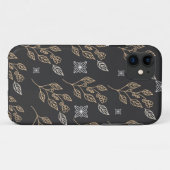 Golden Floral Pattern Case-Mate iPhone Case (Achterkant (horizontaal))