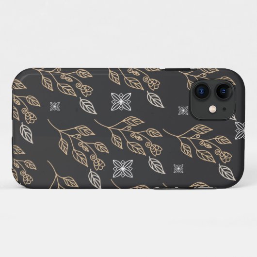 Golden Floral Pattern Case-Mate iPhone Case (Achterkant (horizontaal))