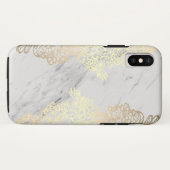 Golden Floral Pattern en Marble Case-Mate iPhone Case (Achterkant (horizontaal))