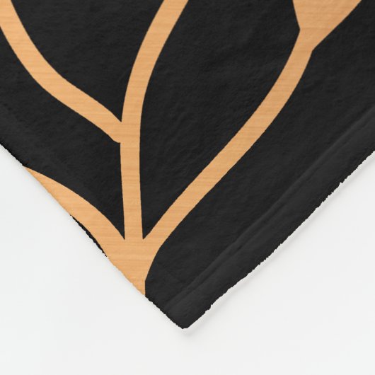 Golden Floral Pattern Fleece Deken (Hoek)