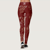 Golden Floral Pattern Leggings (Achterkant)