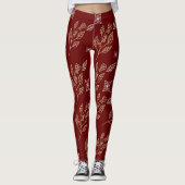 Golden Floral Pattern Leggings (Voorkant)
