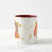 Golden Floral Pattern met Cozy Autumn Vibes Mok (Midden)