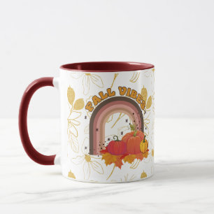 Golden Floral Pattern met Cozy Autumn Vibes Mok