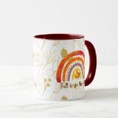 Golden Floral Pattern met Cozy Autumn Vibes Mok (Voorkant rechts)