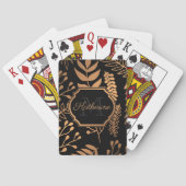 Golden Floral Pattern Pokerkaarten (Achterkant)
