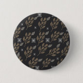 Golden Floral Pattern Ronde Button 5,7 Cm (Voorkant)