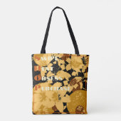 Golden  Floral Pattern Shopping Tote Bag (Achterkant)