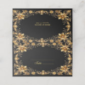 Golden Floral Place Card Plaatskaartje (Buitenkant ongevouwen)