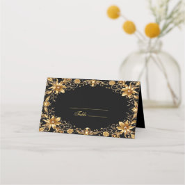 Golden Floral Place Card Plaatskaartje