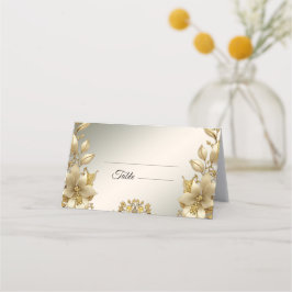 Golden Floral Place Card Plaatskaartje