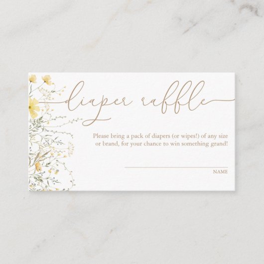 Golden Floral | Raffle van de kunstbloem Informatiekaartje (Voorkant)