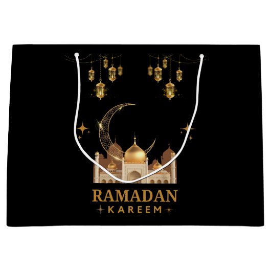 Golden Floral Ramadan Kareem Celebration Groot Cadeauzakje (Voorkant)
