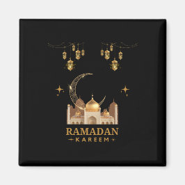 Golden Floral Ramadan Kareem Celebration Magneet