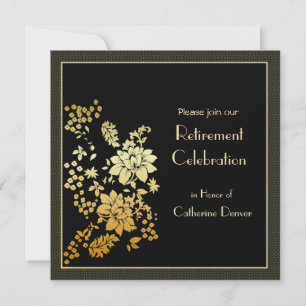 Golden Floral Retirement Party Uitnodigingen
