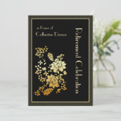 Golden Floral Retirement Party Uitnodigingen (Staand voorkant)