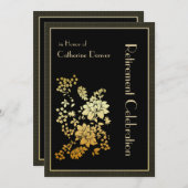 Golden Floral Retirement Party Uitnodigingen (Voorkant / Achterkant)