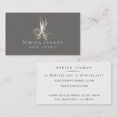 Golden Floral Salon Scissors Logo Visitekaartje (Voorkant / Achterkant)