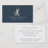 Golden Floral Salon Scissors Logo Visitekaartje (Voorkant / Achterkant)