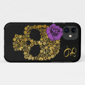 Golden Floral schedel met Roos | iPhone 5 Hoesje (Achterkant (horizontaal))