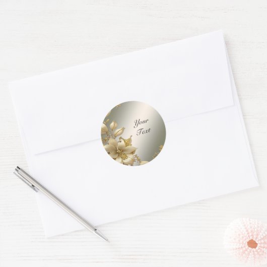Golden Floral Sticker (Envelop)