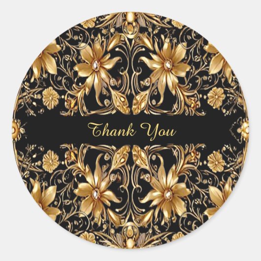 Golden Floral Sticker (Voorkant)