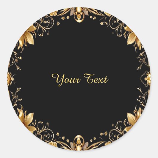 Golden Floral Sticker (Voorkant)