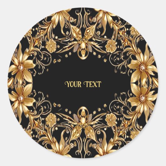 Golden Floral Sticker (Voorkant)