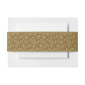 Golden Floral Swirl Wedding Belly Band Uitnodigingen Wikkel (Voorkant Voorbeeld)
