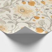 Golden Floral Vine Pattern Design Cadeaupapier (Hoek)