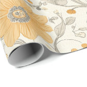  Golden Floral Vine Pattern Design Cadeaupapier (Rol Hoek)