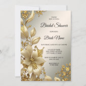 Golden Floral Vrijgezellenfeest Kaart (Voorkant)