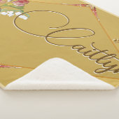 Golden Floral w/Name Sherpa Blanket Deken (3/4)