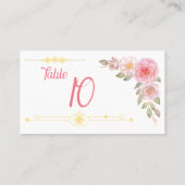 Golden Floral Waterverf bruiloft Plaatskaartje (Achterkant)
