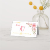 Golden Floral Waterverf bruiloft Plaatskaartje (Achterkant)