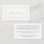 Golden Floral Wedding Directions Enclosure Card Informatiekaartje (Voorkant / Achterkant)