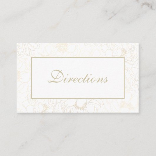 Golden Floral Wedding Directions Enclosure Card Informatiekaartje (Voorkant)