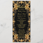 Golden Floral Wedding Programma Programmakaart (Voorkant)