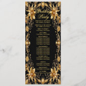 Golden Floral Wedding Programma Programmakaart (Achterkant)