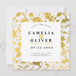 Golden Floral Wedding/Verloving Save the Date