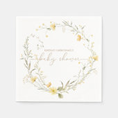 Golden Floral | Wilde bloem Gepersonaliseerd Servet (Voorkant)